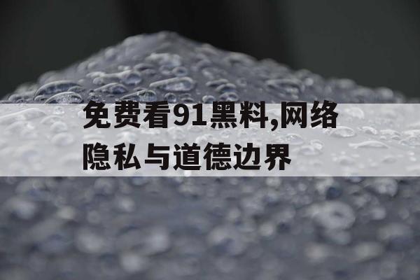 免费看91黑料,网络隐私与道德边界