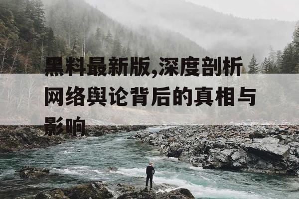 黑料最新版,深度剖析网络舆论背后的真相与影响