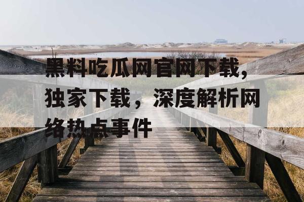 黑料吃瓜网官网下载,独家下载，深度解析网络热点事件