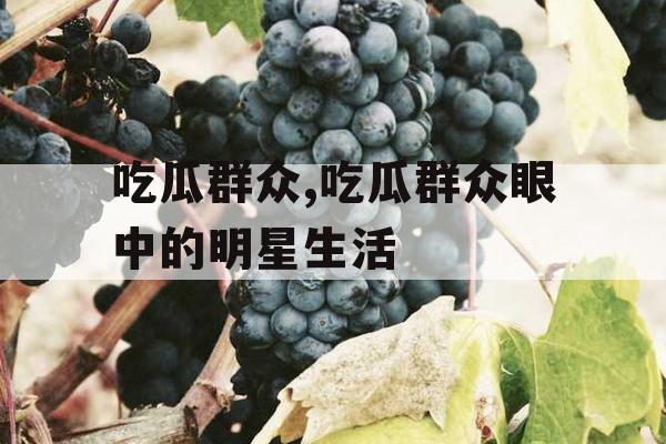 吃瓜群众,吃瓜群众眼中的明星生活