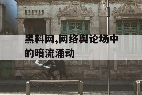 黑料网,网络舆论场中的暗流涌动