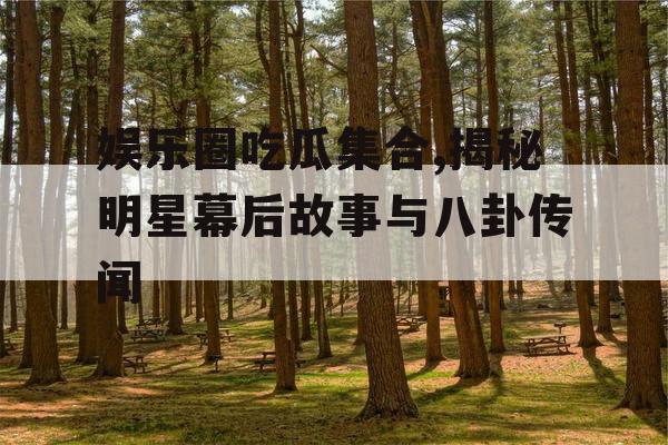 娱乐圈吃瓜集合,揭秘明星幕后故事与八卦传闻