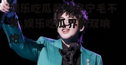 娱乐吃瓜酱刘宇宁毛不易,娱乐吃瓜界的双响炮