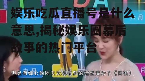 娱乐吃瓜直播号是什么意思,揭秘娱乐圈幕后故事的热门平台